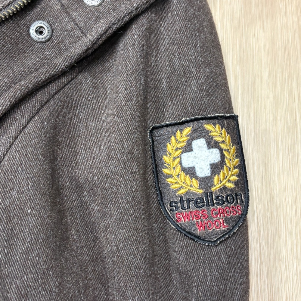 Strellson Swiss Cross Wool Edition Men Brown Field Jacket Quilted Utility 54 XXL - Picture 7 of 12